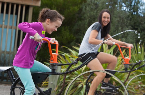 Children riding bikes